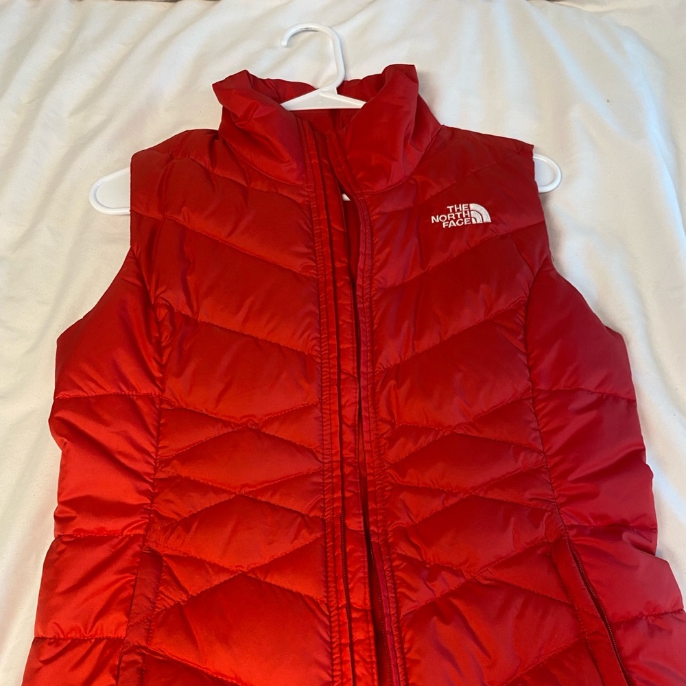 Red North Face puffer Vest
